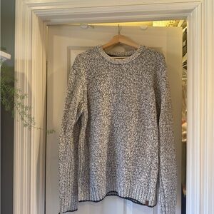 Roots Men's Black and White Crewneck Sweater-XL